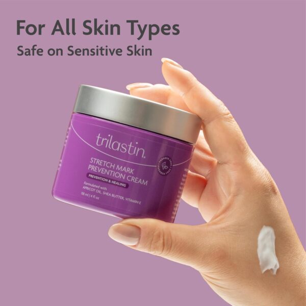 TriLASTIN Maternity Stretch Mark Prevention Cream - Paraben-Free, Hypoallergenic, and Safe for Pregnancy - Stretch Mark Formula for Pregnant Women - 4 Oz Belly Cream for Pregnant Women - Image 4