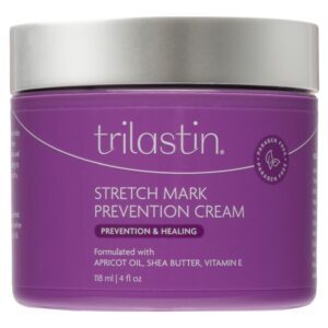TriLASTIN Maternity Stretch Mark Prevention Cream - Paraben-Free, Hypoallergenic, and Safe for Pregnancy - Stretch Mark Formula for Pregnant Women - 4 Oz Belly Cream for Pregnant Women